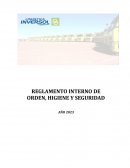 Reglamento interno de orden, higiene y seguridad