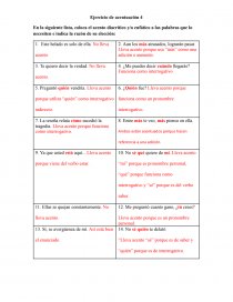 Ejercicio de acentuación. Página 1