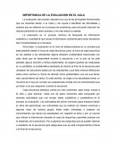 Importancia de la evaluación en el aula
