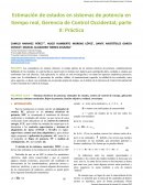 Estimación de estados en sistemas eléctricos de potencia en tiempo real en la GCROC, parte II Práctica