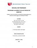 Análisis crítico de la lectura Los derechos fundamentales de la persona humana según la Constitución Política