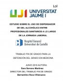 Estudio sobre el uso de dispensador de gel alcohólico