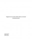 Diagrama de un pistón doble efecto accionado neumáticamente