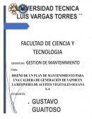 Mantenimiento en una caldera generadora de vapor instalada en Industrias Oleana
