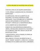 El Perú hirviente de nuestros días actuales