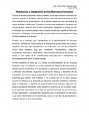 Planeación e Integración de los Recursos Humanos