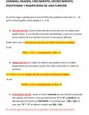 Dominio, imagen, crecimiento, decrecimiento, positividad y negatividad de una función