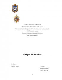 Origen del hombre. Página 1