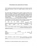 Programa para concurso de declamación de poema