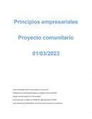 Principios empresariales . Proyecto comunitario