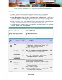 Instrumento para evaluar la grabación de un compañero. Página 1