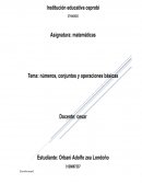 Taller de matemáticas. Números, conjuntos y operaciones básicas