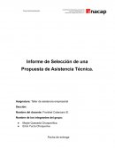 Informe taller asistencia empresarial