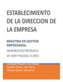 Establecimiento de la dirección de la empresa