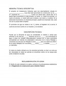 Memoria técnica descriptiva