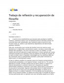 Trabajo de reflexión y recuperación de filosofía