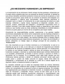 ¿Es necesario humanizar las empresas?