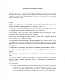 Lineamientos para el uso de lockers. Página 1