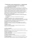 Cuestionario para interpretación y comprensión de lectura acerca de Aristóteles