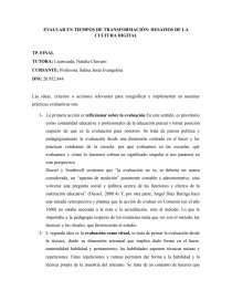Evaluar en tiempos de transformación: desafios de la cultura digital. Página 1