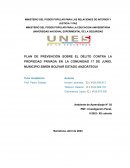 Plan de Prevención sobre el Delito Contra la Propiedad Privada en la comunidad 17 de junio