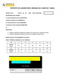 Reporte de laboratorio: Medidas de longitud y masa