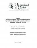 Leyes, reglamentos, normas y requerimientos aplicables en Quintana Roo para el certificado de Calidad Ambiental Turística