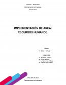 Implementación de área : Recursos humanos