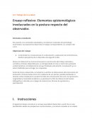 Elementos epistemológicos involucrados en la postura respecto del observador