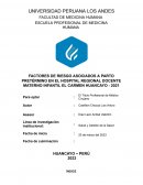 Factores de riesgo asociados a parto pretérmino en el Hospital Regional