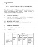 Evaluación final de prácticas comunitarias