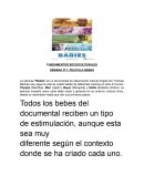 Analisis Película: Bebes en Fundamentos Socioculturales