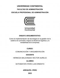 Como la implementación de tecnología en la gestión de la cadena de suministro mejora la eficiencia logística y la rentabilidad de la empresa. Página 1