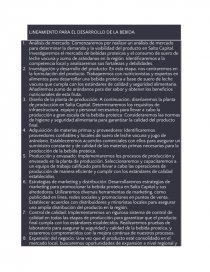 Lineamiento para el desarrollo de la bebida. Página 1