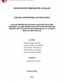 Plan de prevención en psicología educativa para mejorar las habilidades sociales en estudiantes de tercero año