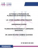 Planeación estratégica y liderazgo educativo