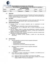 Procedimiento de desarrollo de proyecto control y automatización. Página 1