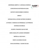 Evidencia de aprendizaje. Los períodos históricos de méxico