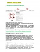 Amoniaco anhidro. Descripción del producto/compuesto
