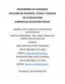Valores, ética y moral de los docentes universitarios