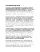 El derecho a la educacion