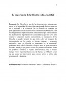 La importancia de la filosofía en la actualidad