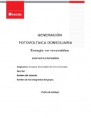 ERNC Informe instalación domiciliaria fotovoltaica