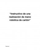 Instructivo de una realización de mano robótica de cartón