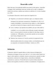 Desarrollo verbal. Página 1