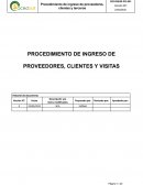 Procedimiento de ingreso de proveedores, clientes y visitas