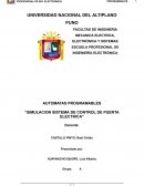 Simulación sistema de control de puerta eléctrica