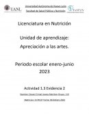 Unidad de aprendizaje: Apreciación a las artes
