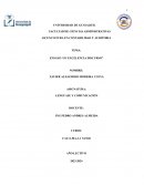 Ensayo “Su excelencia discurso”