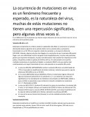 La ocurrencia de mutaciones en virus